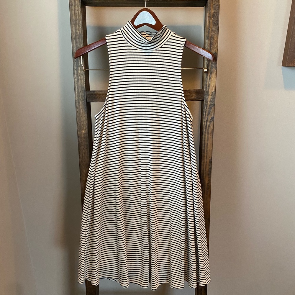 Black and white striped dress